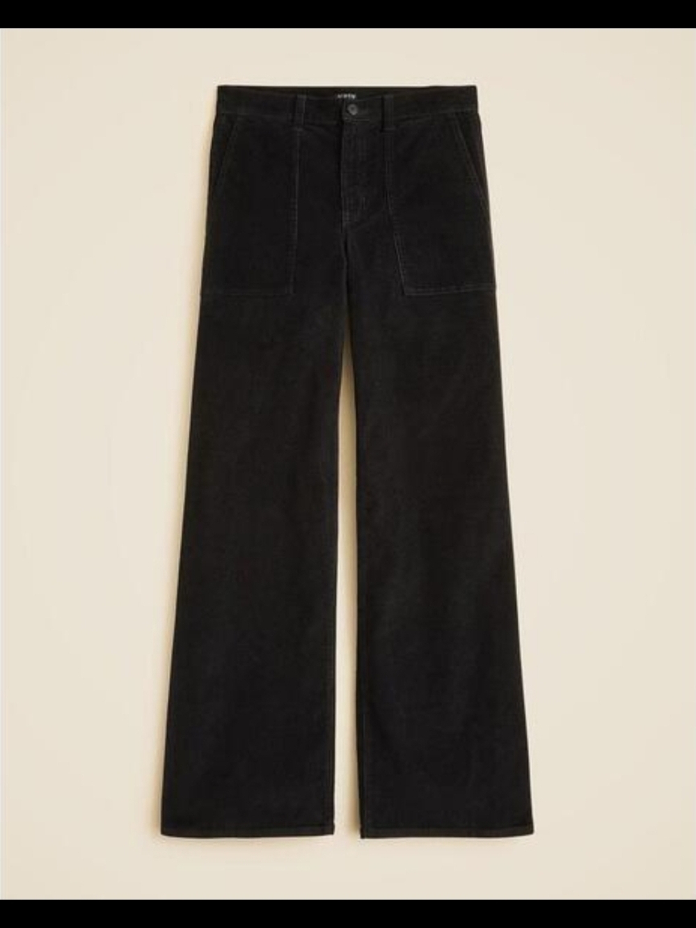J. Crew Black Wide-Leg Corduroy Pants
